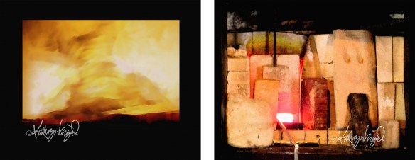 skyscape painting + glory hole digital art