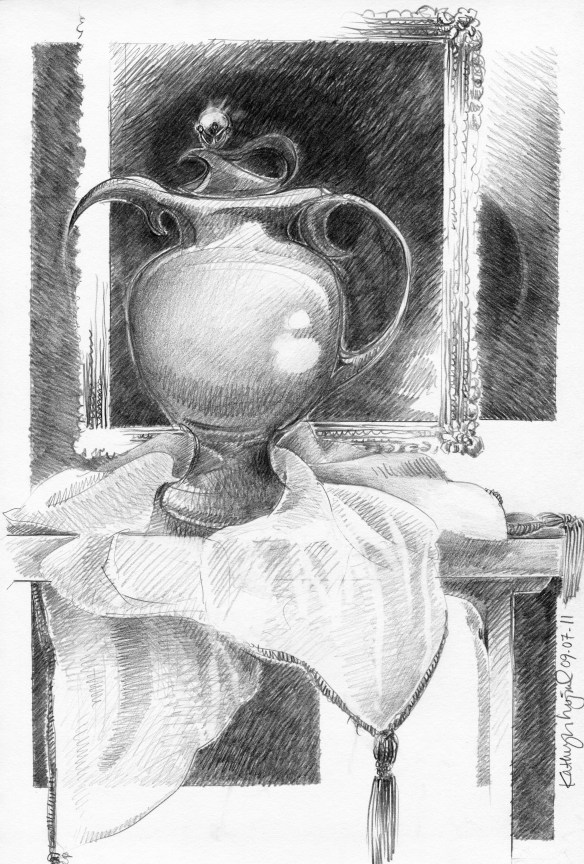 still life in graphite