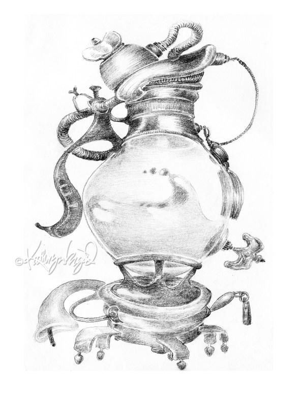 Edmontonian Contraption graphite drawing