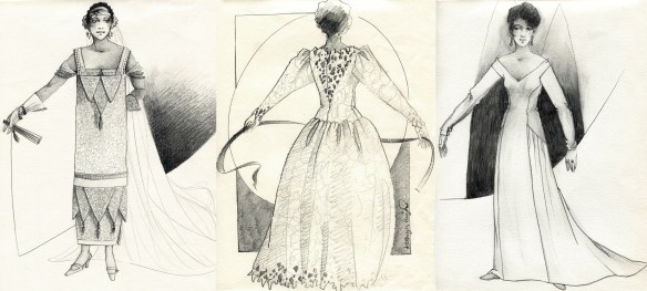 graphite fashion design drawings