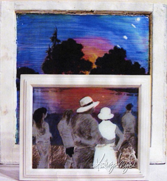 mixed media on glass