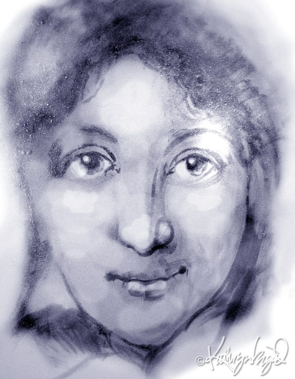 acrylic mural on a wall (6 ft H)