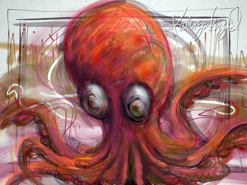 Digital illustration: Kraken is Warm for Your Form