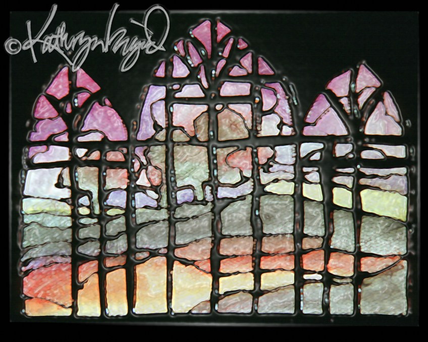 Digital illustration from a watercolor: Summer Stained Glass