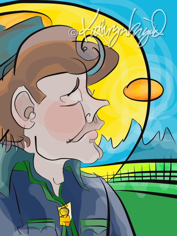 Digital illustration: Ridin' the Fences