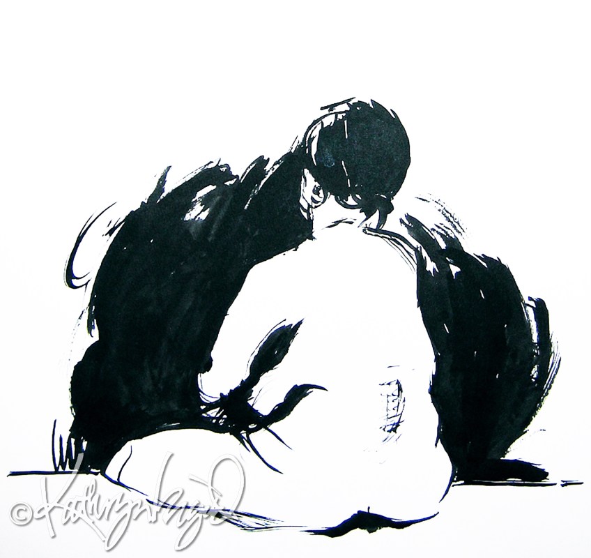 Ink drawing: A Certain Age