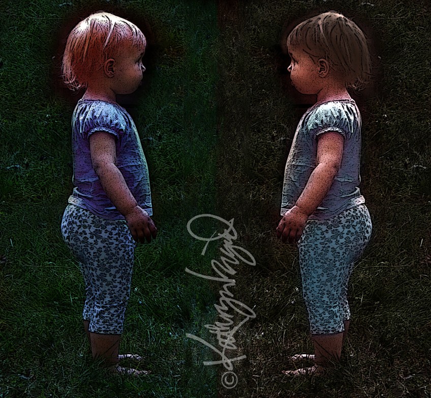 Digital illustration from a photo: As If in a Mirror