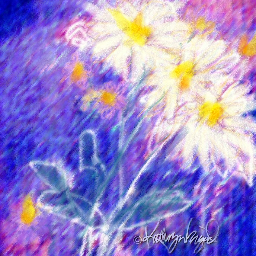Digital illustration: Wild Daisies 2