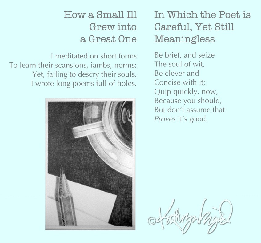 Graphite drawing + text: Movements in Miniature