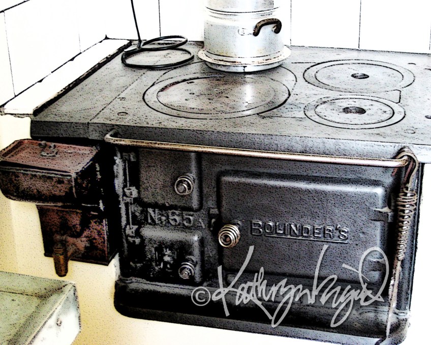 Digital illustration from a photo: The Old Swedish Stove