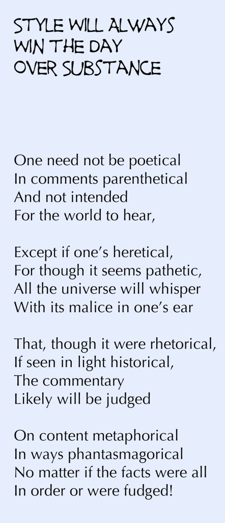 Text: Style Over Substance