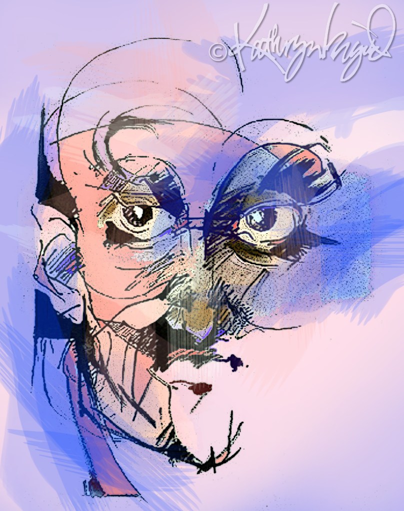 Digital illustration from a mixed-media drawing: The Enemy Within