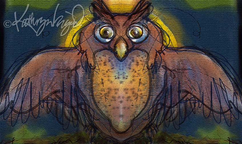 Digital illustration: The Owl King
