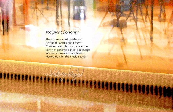 Digital illustration from a photo + text: Incipient Sonority