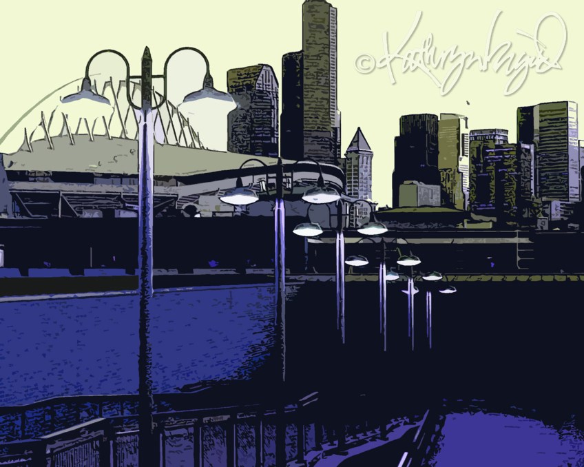 Digital illustration: Along the Boulevard