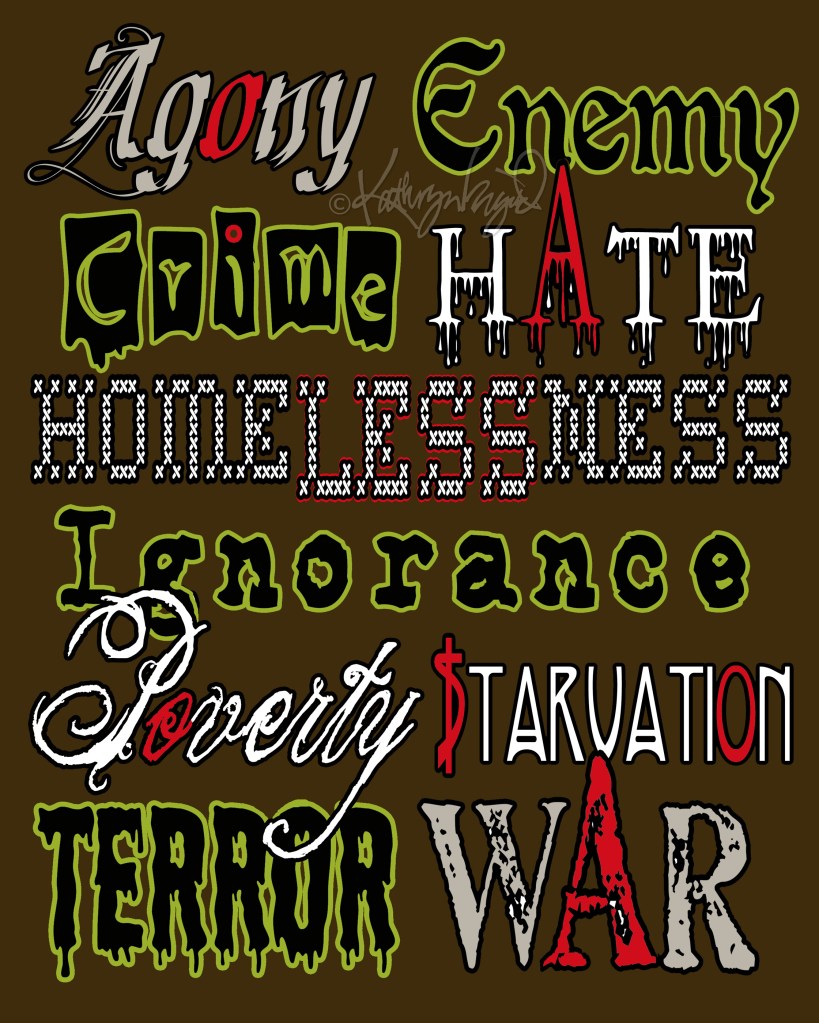 Digital text-illustration: 10 Terrible Words