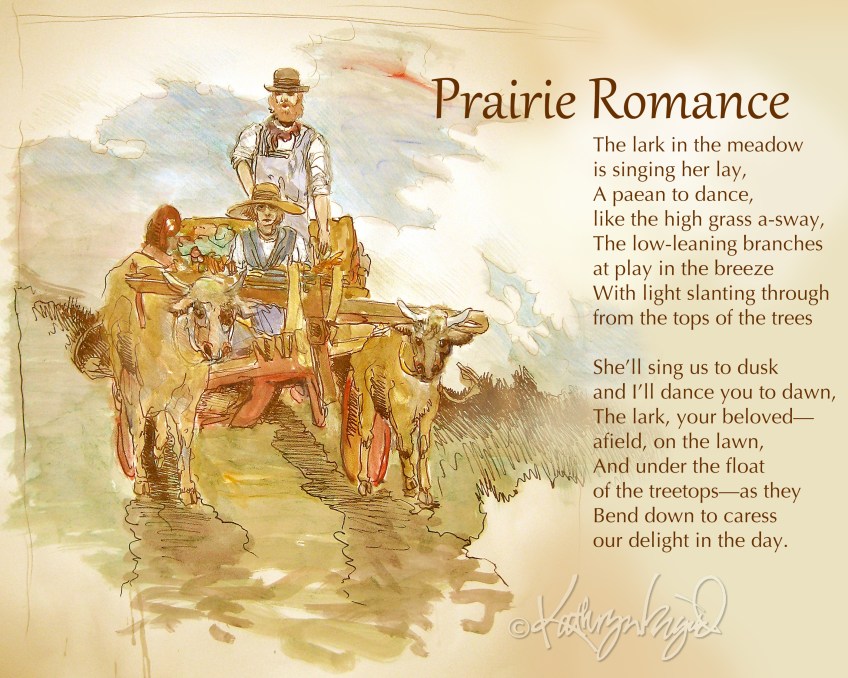 Watercolor + text: Prairie Romance