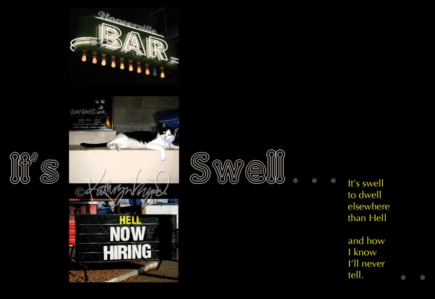 Photomontage + text: It's Swell