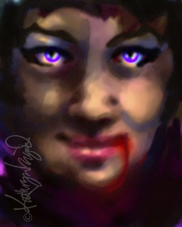 Digital illo: Violet & Vermilion