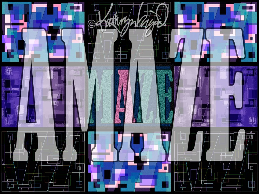 Digital illo + text: Maze/Amaze
