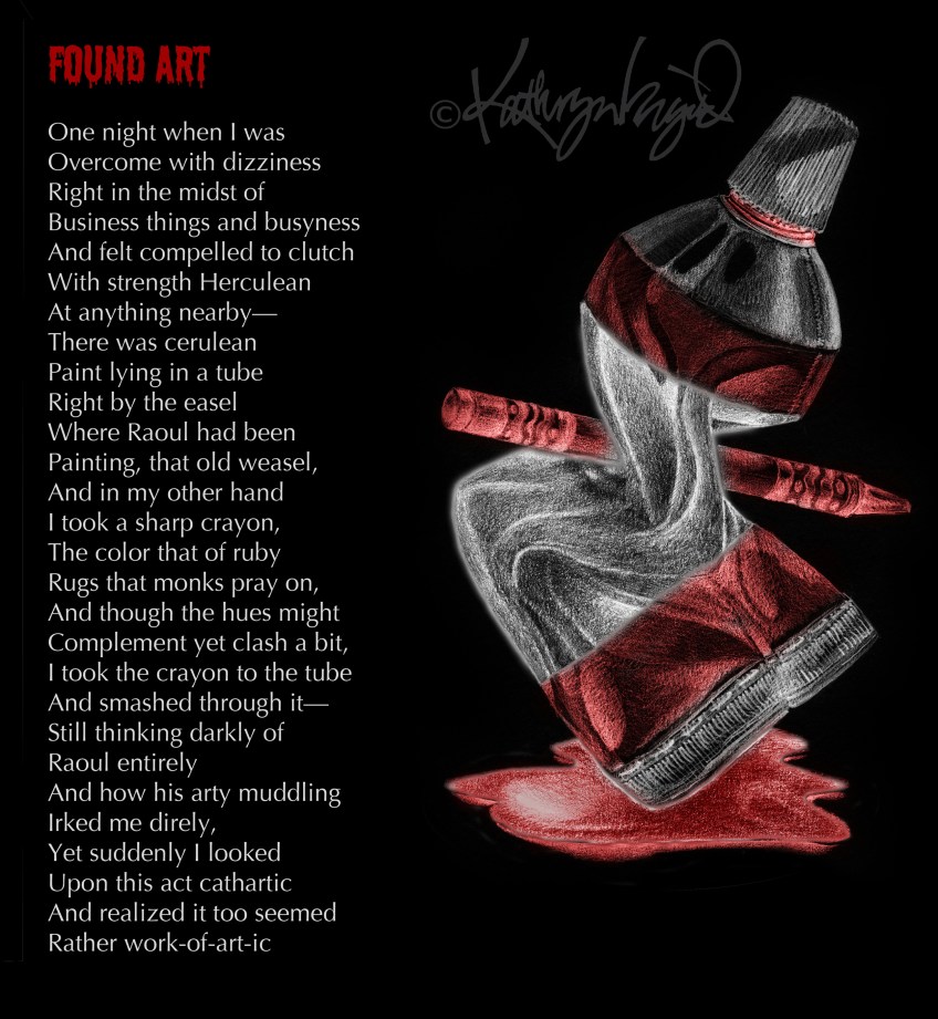 Drawing + text: Found Art