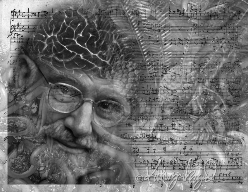 Digital collage illo: RIP Oliver Sacks