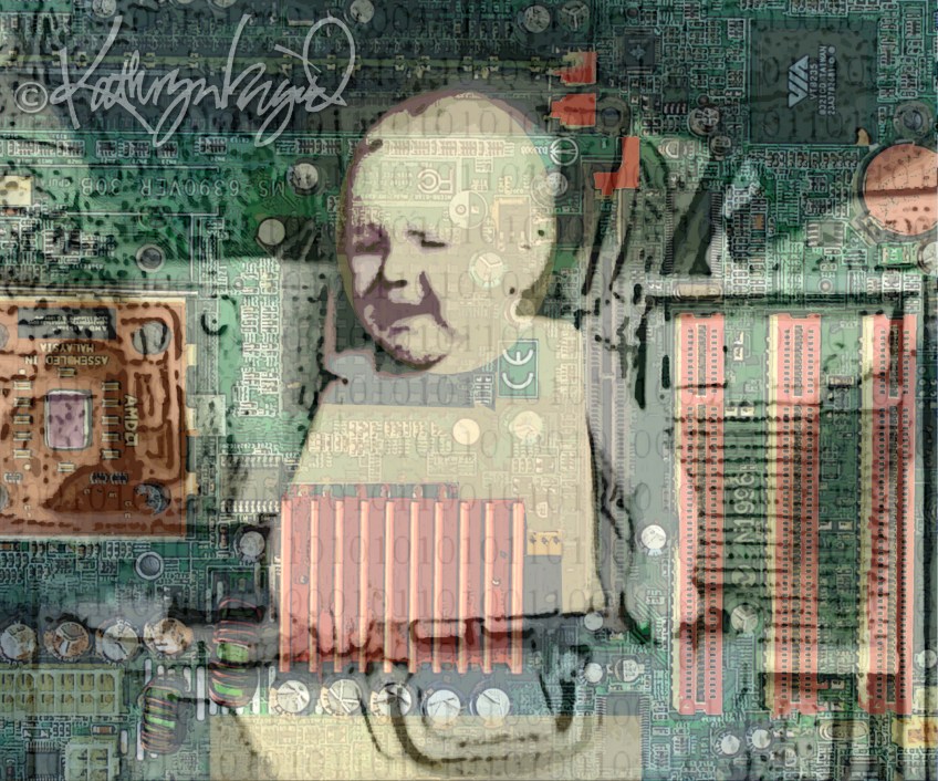 Digital illo: Binary Baby