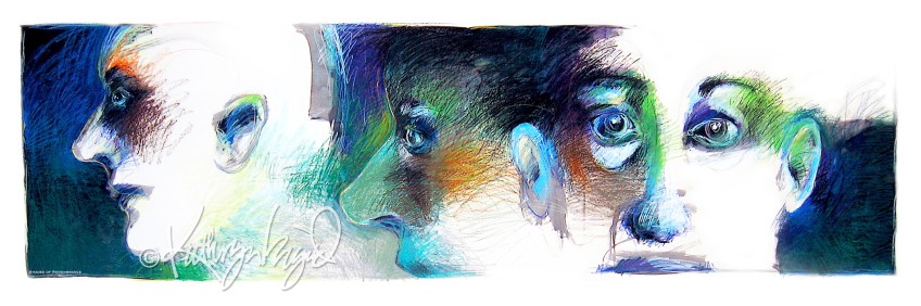 Oil pastel drawing: It Figures