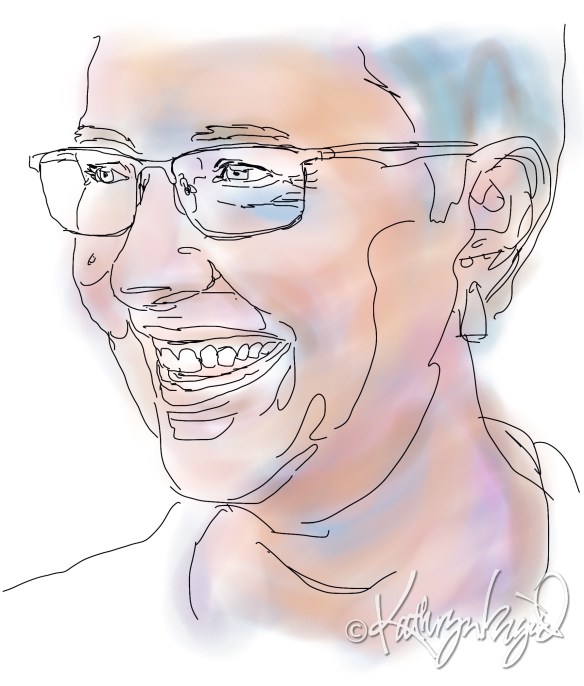 Digital illo from a photo: Self-Portraiture as Work in Progress