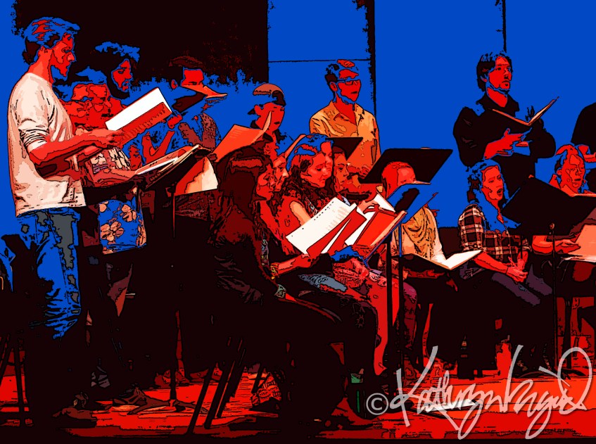 Digital illo from a photo: A Cappella Harmony