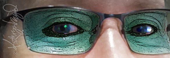 Digital illo from a photo: Art-Colored Glasses, v. 2016.1